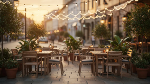 Outdoor patio at a dog-friendly restaurant in Blacksburg, VA