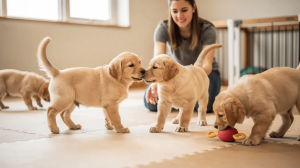 Puppy socialization period during early development