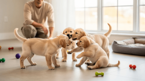 Puppy socialization period for safe early experiences